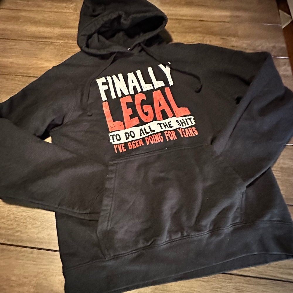 Funny 21st Birthday T-Shirt | Finally Legal Graphic Tee | Adult Humor Hoodie